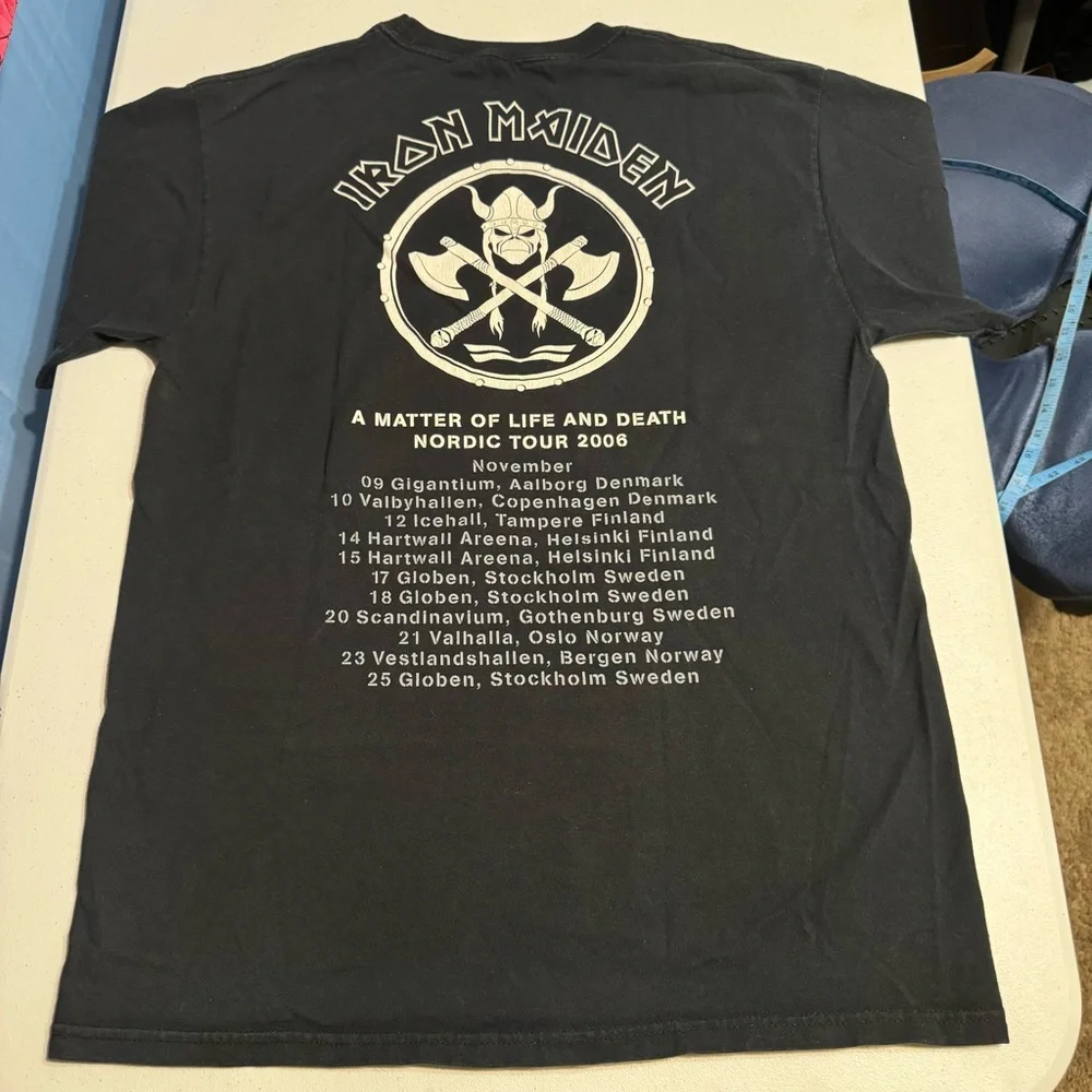 Vintage 2006 Iron Maiden “A Matter of Life and Death Nordic” T Shirt‎ S Tour